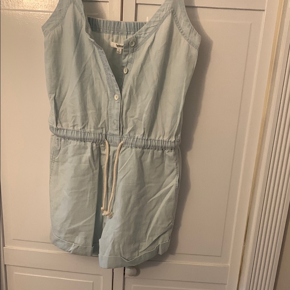 Splendid Sky Blue Button-Romper